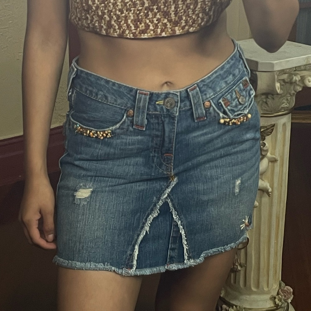 True Religion jean skirt